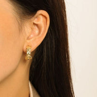 Irregular Tinfoil C-Shape Sterling Silver Stud Earrings