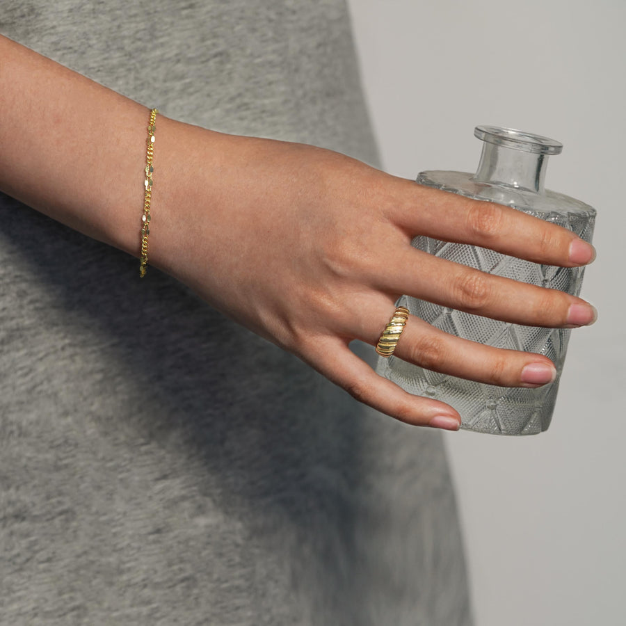 Irregular Hollow Chain 925 Sterling Silver Bracelet
