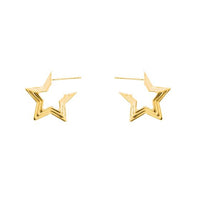 Irregular Star 925 Sterling Silver Hoop Earrings