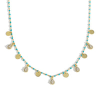 Waterdrop Blue Enamel Crystal 925 Sterling Silver Necklace