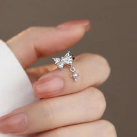 Sterling Silver Butterfly Star Mini Clip Earring