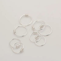Sterling Silver Geometric Round Hoop Earrings