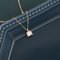 Sterling Silver Square Perfume Bottle Necklace