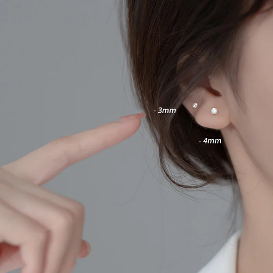 Sterling Silver Six Claw Stud Earrings