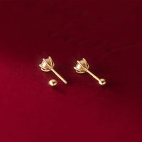 Sterling Silver Six Claw Stud Earrings