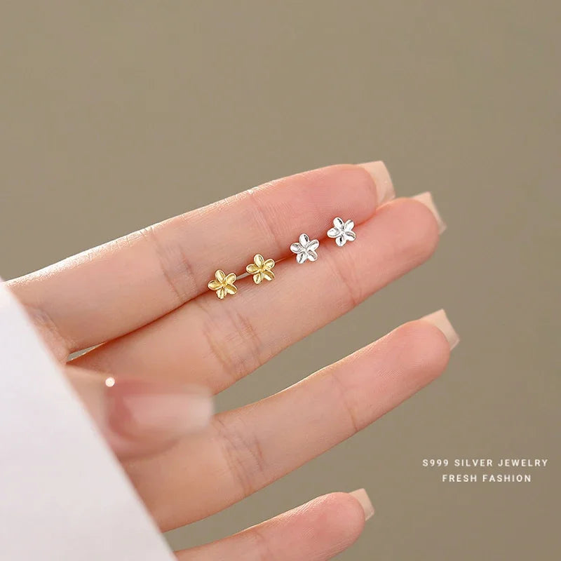 Sterling Silver 5mm Flower Mini Stud Earrings