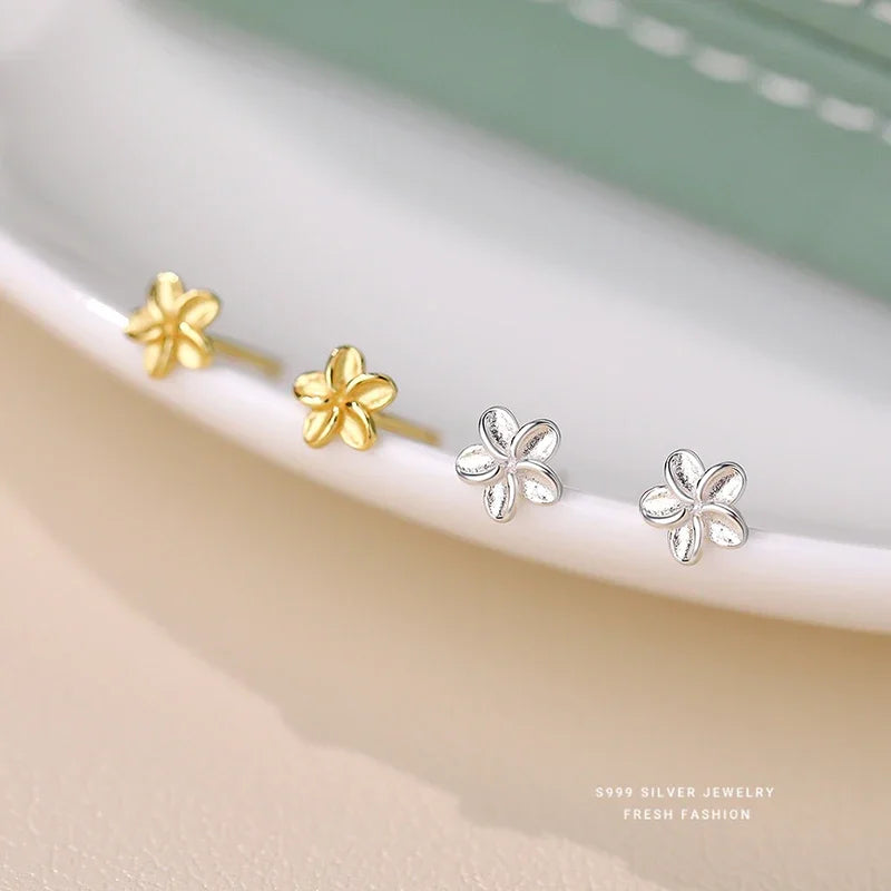 Sterling Silver 5mm Flower Mini Stud Earrings