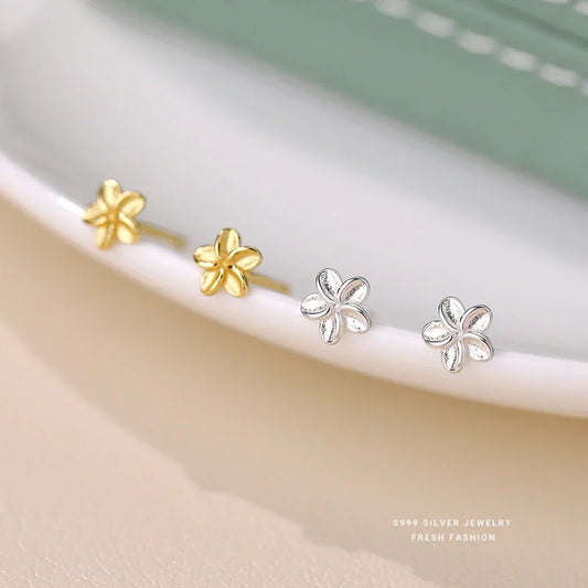 Sterling Silver 5mm Flower Mini Stud Earrings