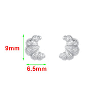 Gold Plated Sterling Silver Croissant Stud Earrings
