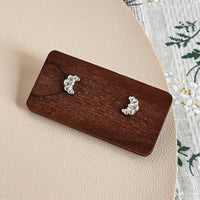 Gold Plated Sterling Silver Croissant Stud Earrings