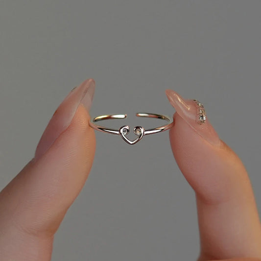 Sterling Silver Mini Heart Open Ring