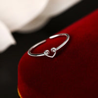 Sterling Silver Mini Heart Open Ring