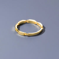Gold Plated Sterling Silver Panel Link Ring