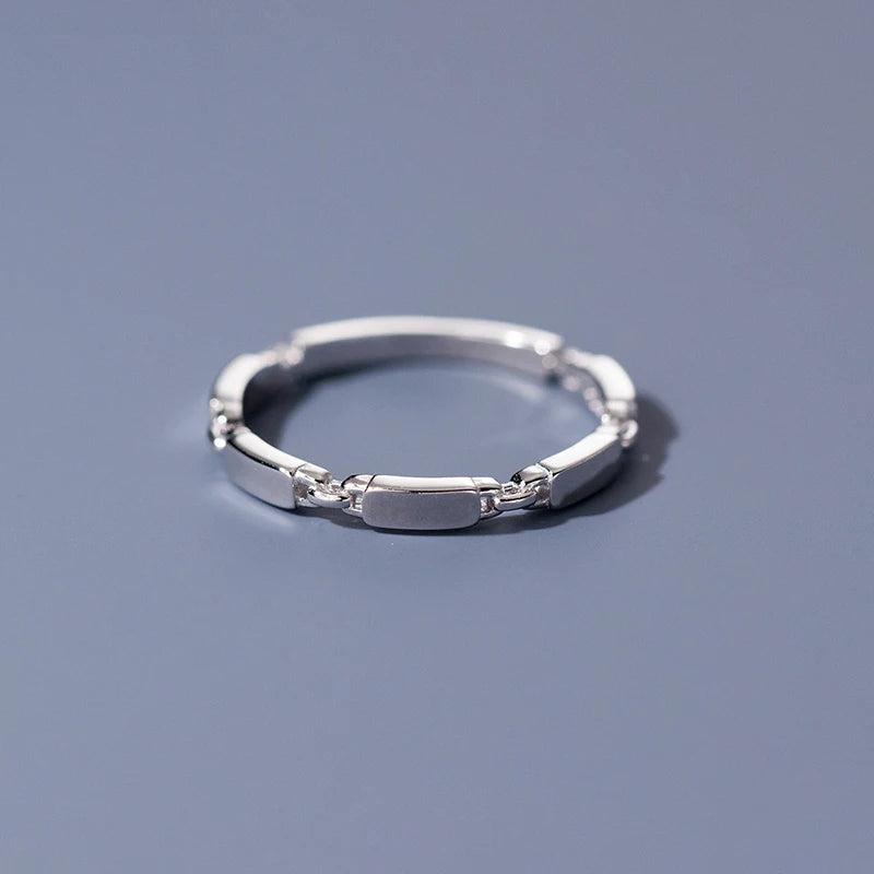 Gold Plated Sterling Silver Panel Link Ring