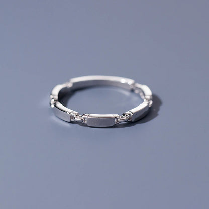 Gold Plated Sterling Silver Panel Link Ring