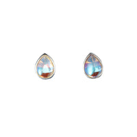 Sterling Silver Colored Water Drop Stud Earrings