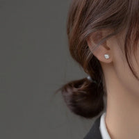 Sterling Silver Irregular Geometry Bead Stud Earrings