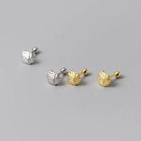 Sterling Silver Irregular Geometry Bead Stud Earrings
