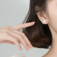 Sterling Silver Irregular Pearl Stud Earrings