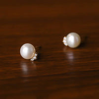 Sterling Silver Pearl Stud Earrings
