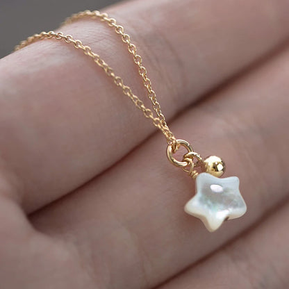 Sterling Silver Shell Star Pendant Necklace