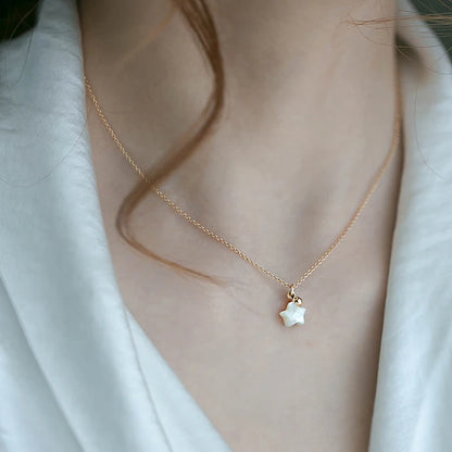 Sterling Silver Shell Star Pendant Necklace