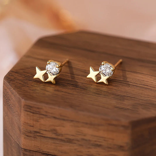 Sterling Silver Star Stud Earrings
