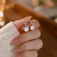 Sterling Silver Cubic Zirconia Square Earrings