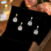 Sterling Silver Cubic Zirconia Square Earrings