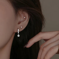 Sterling Silver Star Tiny Stud Earrings