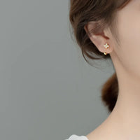 Blue Four Leaf Clover Piercing Earrings