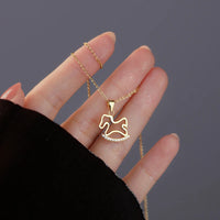 Sterling Silver Rocking Horse Pendant Necklace