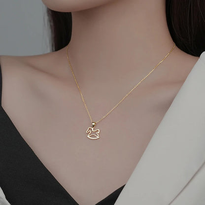 Sterling Silver Rocking Horse Pendant Necklace