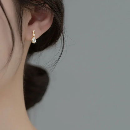 Sterling Silver Water Drop Earrings Stud