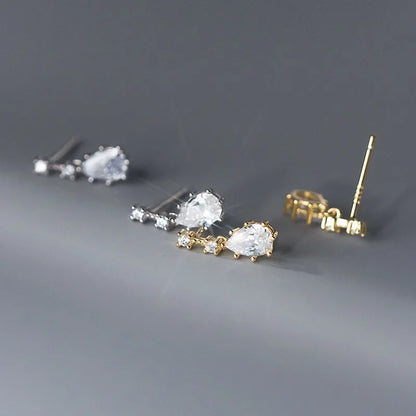 Sterling Silver Water Drop Earrings Stud