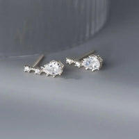 Sterling Silver Water Drop Earrings Stud