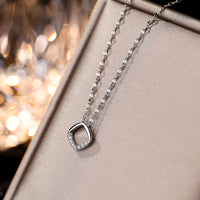 Cubic Zirconia Geometric Square Necklace