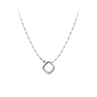 Cubic Zirconia Geometric Square Necklace