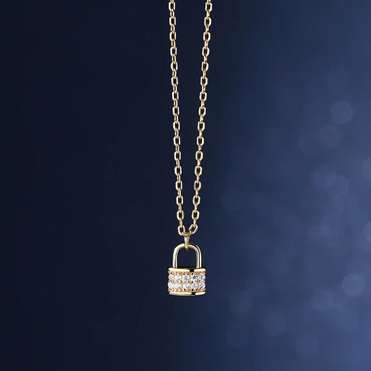 Gold Plated Sterling Silver Love Lock Necklace