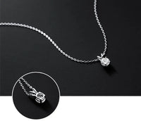 Sterling Silver Cable Chain Solitaire Necklace