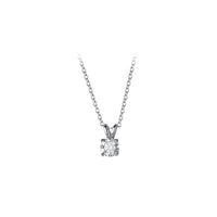 Sterling Silver Cable Chain Solitaire Necklace