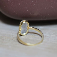 Oval Natural Quartz Sterling Silver Ring