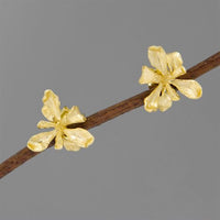 Beautiful Flowers Sterling Silver Stud Earrings