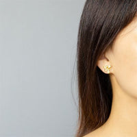 Beautiful Flowers Sterling Silver Stud Earrings