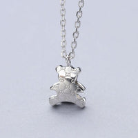 Simple Cute Bear 925 Sterling Silver Necklace