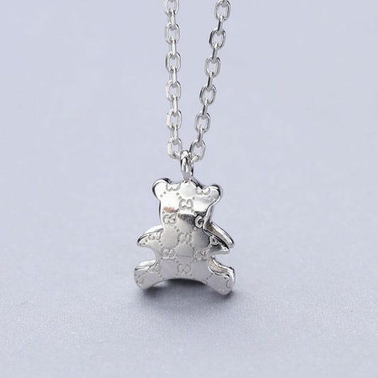 Simple Cute Bear 925 Sterling Silver Necklace