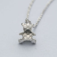 Simple Cute Bear 925 Sterling Silver Necklace