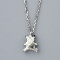 Simple Cute Bear 925 Sterling Silver Necklace
