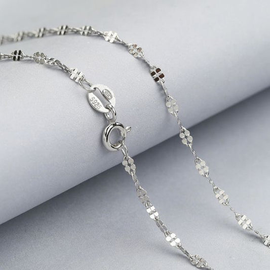Twisted Serpentine Four Clover Chain 16"/18" 925 Sterling Silver