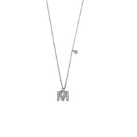 Crystal A-Z Initial Necklace in 925 Sterling Silver
